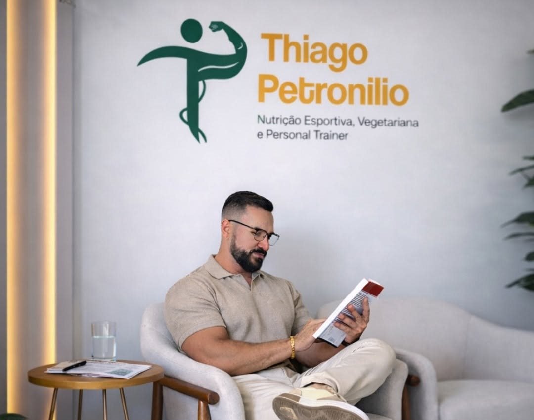 Recepção do consultório de Thiago Petronilio em Maringá, com o logo na parede